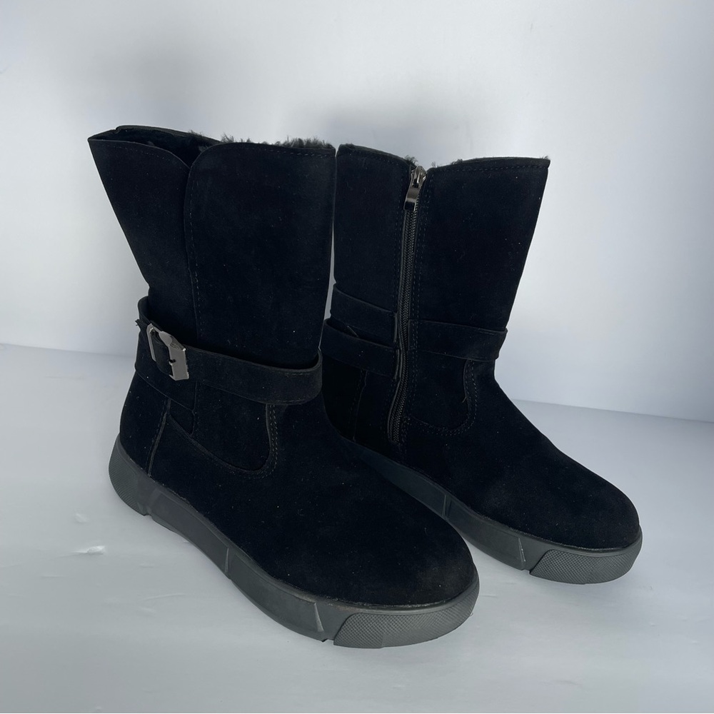 NIAIRKE Women's Mid Calf Boots Suede Slouch Booties Shoes Outdoor Sz 5.5 New